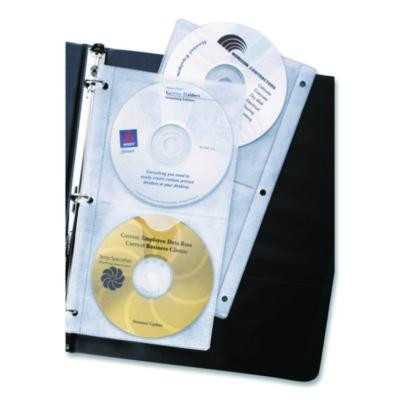 Two-Sided Cd Organizer Sheets For Three-Ring Binder, 4 Disc Capacity, Clear, 5/Pack