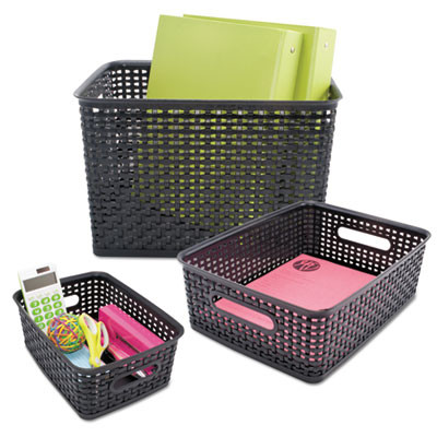Weave Bins, 9.88 X 7.38 X 4, Black, 3/Pack