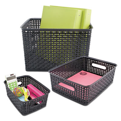 Weave Bins, 13.88 X 10.5 X 8.75, Black, 2/Pack
