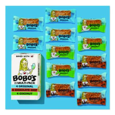 Oat Bar Coconut/Chocolate Chip/Original Multipack, 3 Oz Individually Wrapped, 12/Box