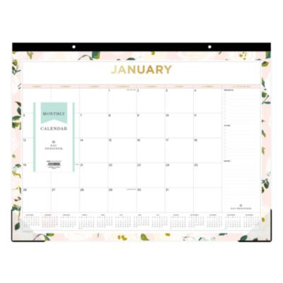Day Designer Coming Up Roses Monthly Desk Pad Calendar, Floral Artwork, 22 x 17, Cream/Blush Sheets, 12-Month (Jan-Dec): 2026