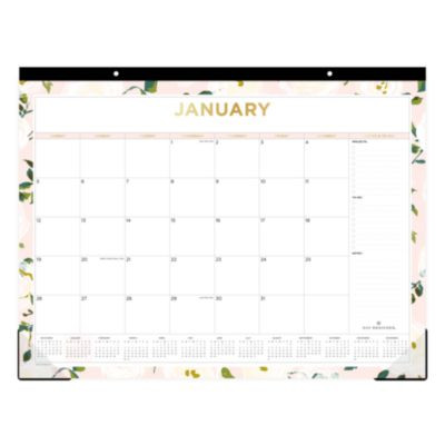Day Designer Coming Up Roses Monthly Desk Pad Calendar, Floral Artwork, 22 x 17, Cream/Blush Sheets, 12-Month (Jan-Dec): 2026