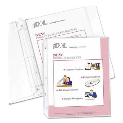 Polypropylene Sheet Protectors, Heavy-Duty, Side: 3-Hole Punched, Top Load 8.5 x 11 Insert, Nonglare Clear Front, 50/Box