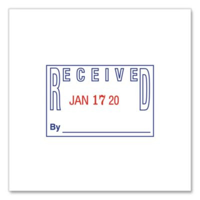 Self-Inking Heavy-Duty Line Dater, 1.25 x 1.83, Red/Blue