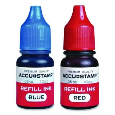 Accu-Stamp Refill Ink, 0.35 Oz, Blue/Red