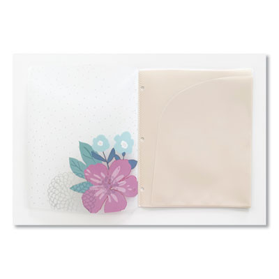 Panache Glossy 3-Hole Punched 6-Pocket Folder, Accommodates 11 x 8.5 Sheets, Randomly Assorted Warm Colors