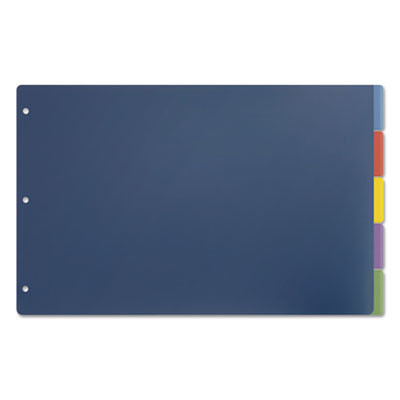 Tabloid-Size Poly Index Divider, 5-Tab, 11 X 17, Assorted, 1 Set