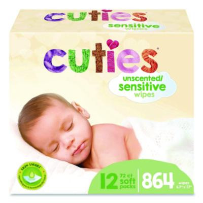 Premium Wipes, Unscented, White, 72 Wipes/Pack, 12 Packs/Carton