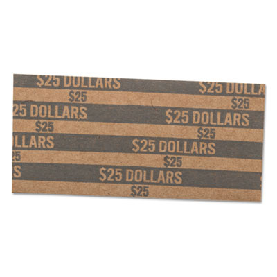 Flat Coin Wrappers, Dollars, Gray/Kraft, 1,000/Box