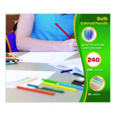 Color Pencil Classpack Set With (240) Pencils And (12) Pencil Sharpeners, 3.3 Mm, 2B, Assorted Lead And Barrel Colors, 240/Bx