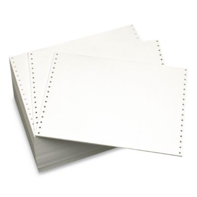 Continuous Feed Computer Paper, 1-Part, 18 Lb Bond Weight, 8.5 x 12, White, 4,000/Carton