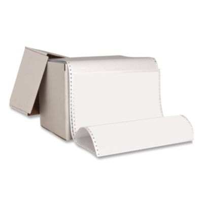 Continuous Feed Computer Paper, 1-Part, 18 Lb Bond Weight, 8.5 x 12, White, 4,000/Carton