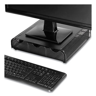 Perch Monitor Stand And Desk Organizer, 13" x 12.5" x 3", Black