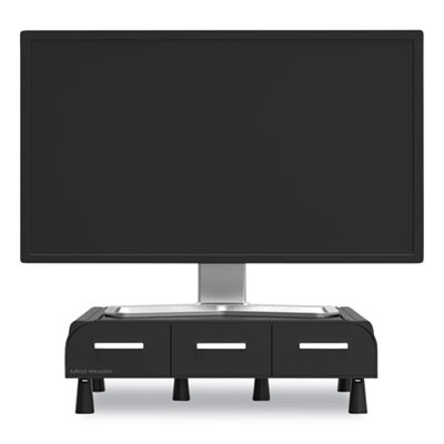 Perch Monitor Stand And Desk Organizer, 13.46" x 12.87" x 2.72", Black/Silver