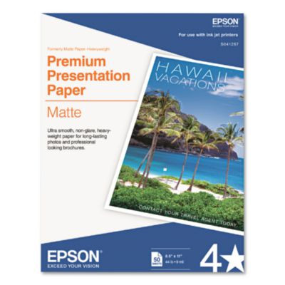 Premium Matte Presentation Paper, 9 Mil, 8.5 X 11, Matte Bright White, 50/Pack