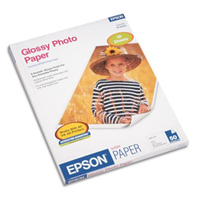 Glossy Photo Paper, 9.4 Mil, 8.5 X 11, Glossy White, 50/Pack