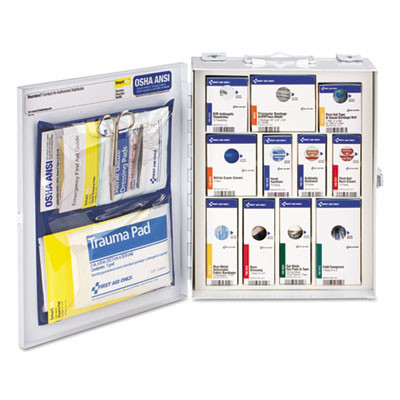 Ansi 2015 Smartcompliance Food Service First Aid Cabinet For 25 People, Without Medication, 94 Pieces, Metal Case