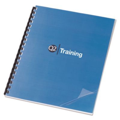 Clear View Presentation Covers For Binding Systems, Plastic, Square Corners, 11 x 8.5, Clear, 100/Box