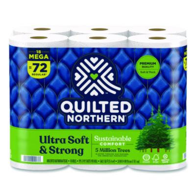 Ultra Soft And Strong Bathroom Tissue, Mega Rolls, Septic Safe, 2-Ply, White, 328 Sheets/Roll, 18 Rolls/Carton