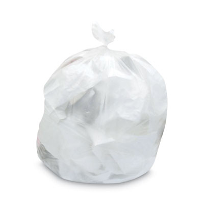 Mineral-Reinforced High-Density Waste Can Liners, 33 Gal, 22.1 Mic, 33" x 46", Natural, 25 Bags/Roll, 10 Rolls/Carton