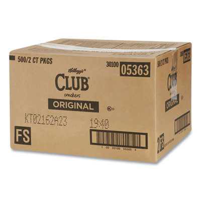 Club Original Crackers, 0.25 Oz Individually Wrapped, 2/Pack, 500 Packs/Carton