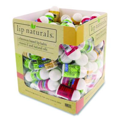 Assorted Flavors Lip Balm, Bing Cherry, Tea Tree Mint, Vanilla Bean, 0.1 Oz Tube, 100/Box