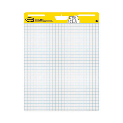 Vertical-Orientation Self-Stick Easel Pads, Quadrille Rule (1 Sq/In), (30) White 25 x 30 Sheets, 4/Carton
