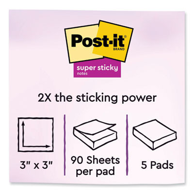 Self-Stick Notes, 3" x 3", Saffron Red, 90 Sheets/Pad, 5 Pads/Pack