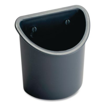 Verticalmate Plastic Pencil Cup, 4.25 x 4.25 x 5, Fabric Panel Mount, Gray