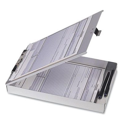 Aluminum Storage Clipboard, Holds 8.5 x 12 Sheets, Silver