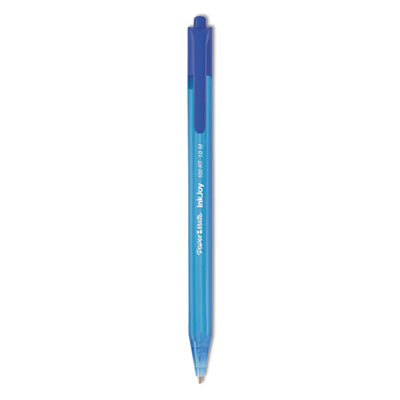 Inkjoy 100 Rt Ballpoint Pen, Retractable, Medium 1 Mm, Blue Ink, Translucent Blue Barrel, Dozen
