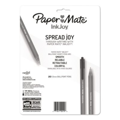 Inkjoy 100 Rt Ballpoint Pen, Retractable, Medium 1 Mm, Assorted Ink And Barrel Colors, 20/Pack