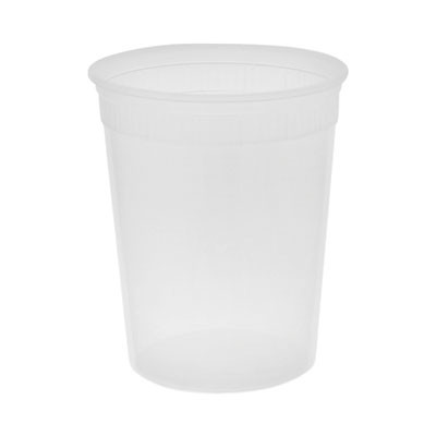 Newspring Delitainer Microwavable Container, 32 Oz, 4.6 x 4.6 x 5.6, Natural, Plastic, 480/Carton