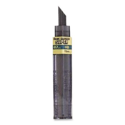 Super Hi-Polymer Lead Refills, 0.7 Mm, B, Black, 12/Tube