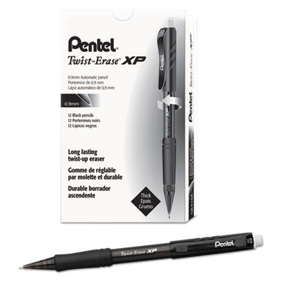 Twist-Erase Express Mechanical Pencil, 0.9 Mm, Hb (#2), Black Lead, Black Barrel, Dozen