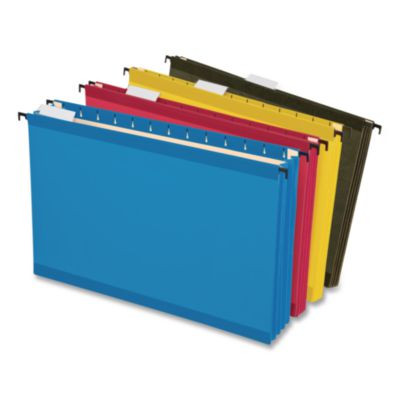 Surehook Hanging Pocket File, Legal Size, 1/5-Cut Tabs, Assorted Colors, 4/Pack