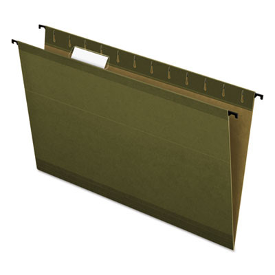 Surehook Hanging Folders, Legal Size, 1/5-Cut Tabs, Standard Green, 20/Box