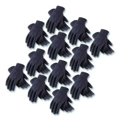 Polyester/Cotton Jersey Gloves, Clute Cut, Straight Thumb, One Size Fits Most, Brown, 12 Pairs