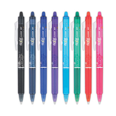 Frixion Clicker Erasable Gel Pen, Retractable, Fine 0.7 Mm, Assorted Ink And Barrel Colors, 8/Pack