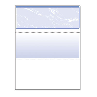 Security Business Checks, 11 Features, 8.5 X 11, Blue Marble Top, 500/Ream