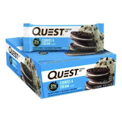 Protein Bars, Cookies And Cream, 2.12 Oz Bar, 12 Bars/Box