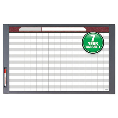 Inview Custom Whiteboard, 36" x 24", White/Clear Surface, Graphite Gray Fiberboard (Mdf) Frame
