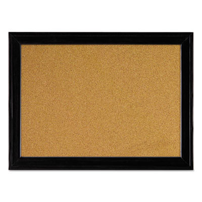 Cork Bulletin Board With Black Frame, 17" x 11", Tan Surface, Black Fiberboard (Mdf) Frame