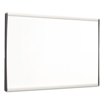 Arc Frame Cubicle Board, Magnetic Dry Erase, 24" x 14", White Surface, Satin Aluminum Frame