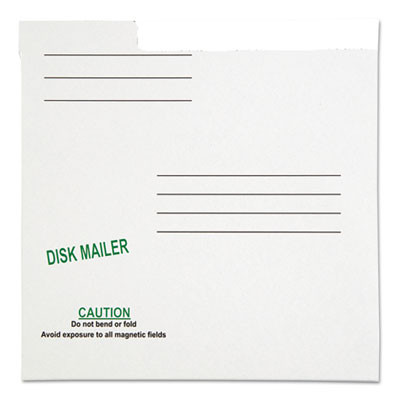Redi-File Disk Pocket/Mailer For Cds/Dvds, Square Flap, Tuck-Tab Closure, 6 x 5.88, White, 10/Pack