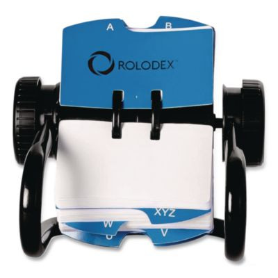 Open Rotary Card File, Holds 500 2.25 X 4 Cards, Black
