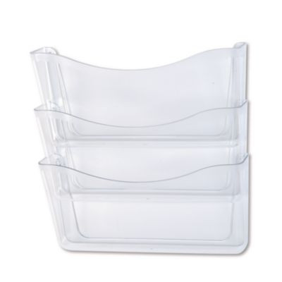 Unbreakable Wall Files, 3 Sections, A4/Letter Size, 13.75" x 3.13" x 29.38", Clear