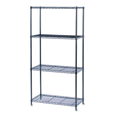 Commercial Wire Shelving, Four-Shelf, 36w X 18d X 72h, Black
