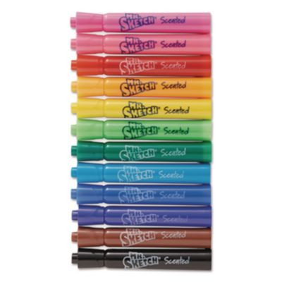 Scented Watercolor Marker Classroom Set, Broad Chisel Tip, Assorted Colors, 192/Set