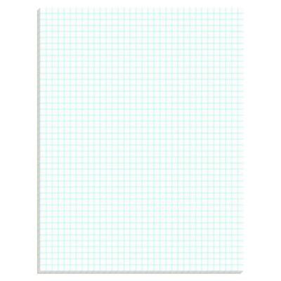 Quadrille Pads, Quadrille Rule (4 Sq/In), (50) White 8.5 x 11 Sheets